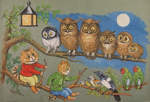 Sonata al Chiaro di Luna, c.1900-10 da Louis Wain